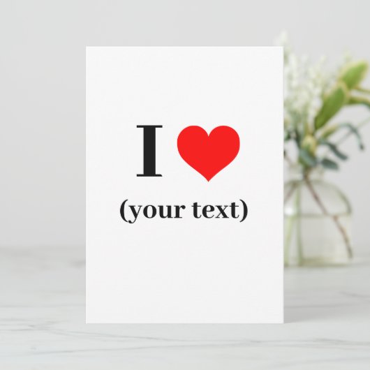Uitnodiging - Custom I hart (jouw tekst) (Staand voorkant)