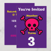 Uitnodiging Custom Skull- Verjaardag-voeg naam/lee (Voorkant / Achterkant)