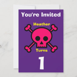 Uitnodiging Custom Skull- Verjaardag-voeg naam/lee