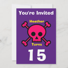 Uitnodiging Custom Skull- Verjaardag-voeg naam/lee