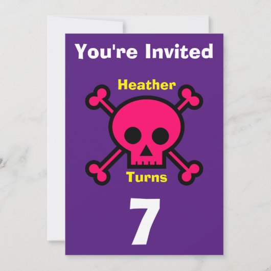 Uitnodiging Custom Skull- Verjaardag-voeg naam/lee (Voorkant)