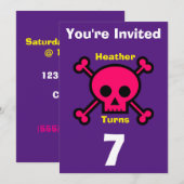 Uitnodiging Custom Skull- Verjaardag-voeg naam/lee (Voorkant / Achterkant)