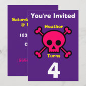 Uitnodiging Custom Skull- Verjaardag-voeg naam/lee (Voorkant / Achterkant)