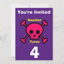 Uitnodiging Custom Skull- Verjaardag-voeg naam/lee