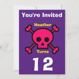 Uitnodiging Custom Skull- Verjaardag-voeg naam/lee