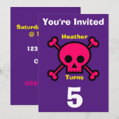 Uitnodiging Custom Skull- Verjaardag-voeg naam/lee (Voorkant / Achterkant)