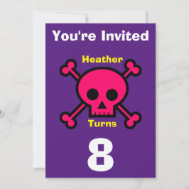 Uitnodiging Custom Skull- Verjaardag-voeg naam/lee