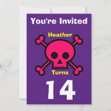 Uitnodiging Custom Skull- Verjaardag-voeg naam/lee