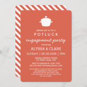 Uitnodiging Cute Potluck Engagement Party (Voorkant / Achterkant)