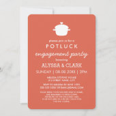 Uitnodiging Cute Potluck Engagement Party (Voorkant)