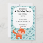Uitnodiging Cute Red Fox Party (Voorkant)