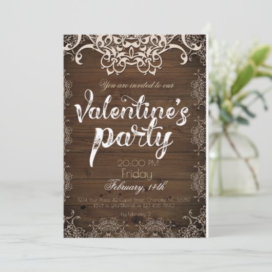 Uitnodiging dag van de Rustic Valentijn (Staand voorkant)