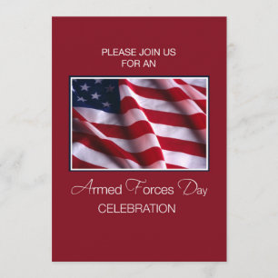 Uitnodiging dag wapendag, vlag op rood, Wh