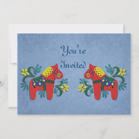 Uitnodiging Dala Horse Party (Voorkant)