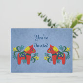 Uitnodiging Dala Horse Party (Staand voorkant)