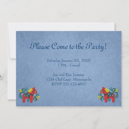 Uitnodiging Dala Horse Party (Achterkant)