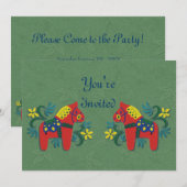 Uitnodiging Dala Horse Party (Voorkant / Achterkant)