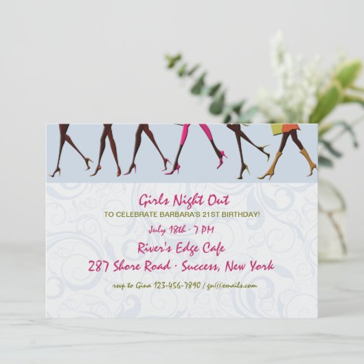 Uitnodiging Dames Benen Meidenavond (Staand voorkant)