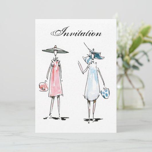 Uitnodiging Dames om te Lunchen (Staand voorkant)