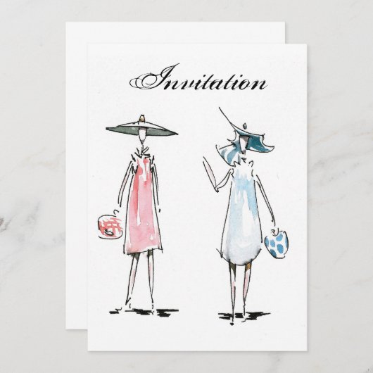 Uitnodiging Dames om te Lunchen (Voorkant / Achterkant)