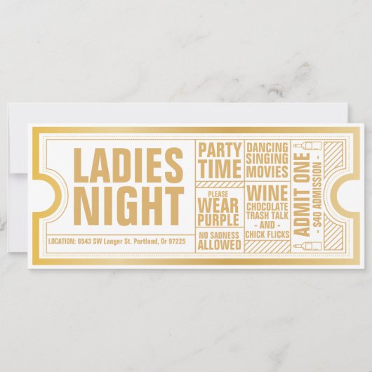 Uitnodiging Damesavond - Volledig aanpasbare tekst (Voorkant)