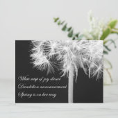 Uitnodiging Dandelion Haiku (Staand voorkant)