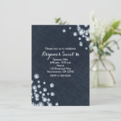 Uitnodiging Dark Denim & Diamonds verjaardagsfeest (Staand voorkant)