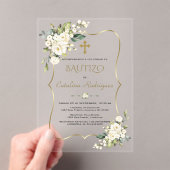 Uitnodiging De Bautizo Con Flores Gouden Doop (Insitu (Draagbaar))