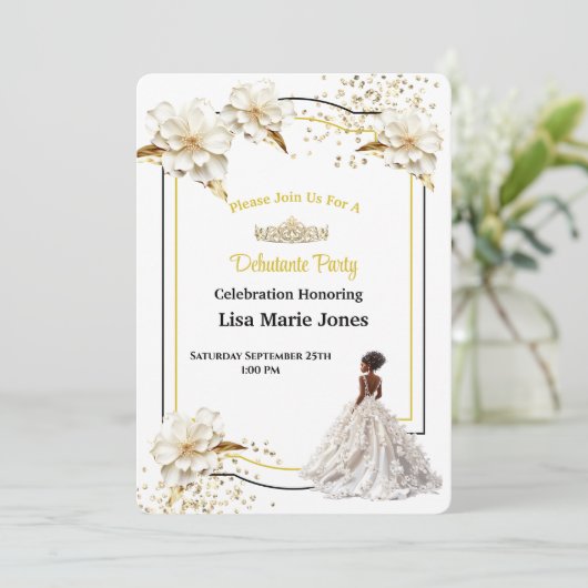 Uitnodiging Debutantenfeest (Staand voorkant)