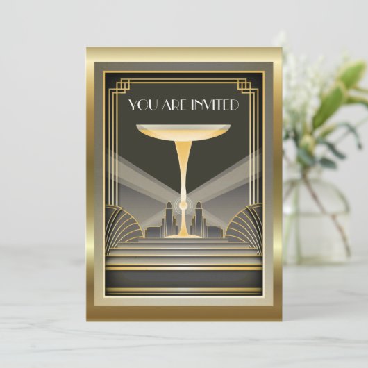 Uitnodiging Deco Contemporary Gala Event 2 (Staand voorkant)