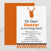 Uitnodiging Deer Birthday (Voorkant / Achterkant)