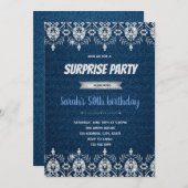 Uitnodiging denim diamant thema (Voorkant / Achterkant)