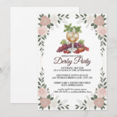 Uitnodiging Derby Feest Bloemig Mint Julep Ontwerp (Voorkant / Achterkant)