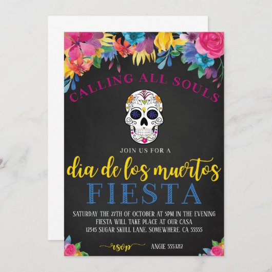 UITNODIGING DIA DE LOS MUERTOS (Voorkant / Achterkant)