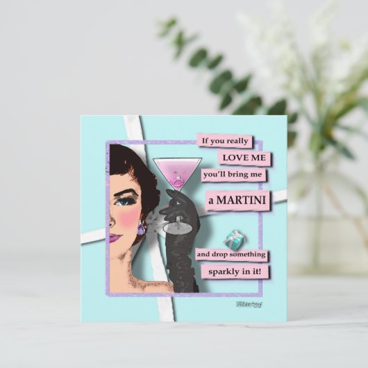 Uitnodiging - Diamanten & Martinis (Staand voorkant)