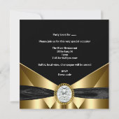 Uitnodiging Diamond Jewel Black Gold (Achterkant)
