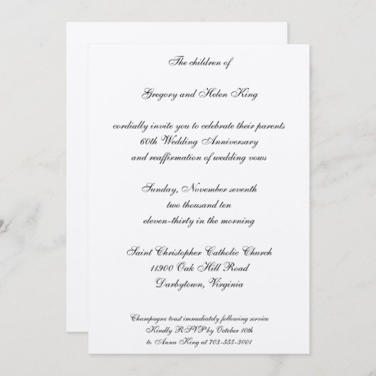 Uitnodiging Diamond & Platinum (Voorkant / Achterkant)