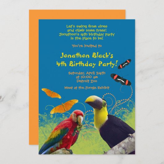 Uitnodiging dierentuin kind (Voorkant / Achterkant)