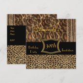Uitnodiging dierlijk luipaard 30e verjaardag (Voorkant / Achterkant)