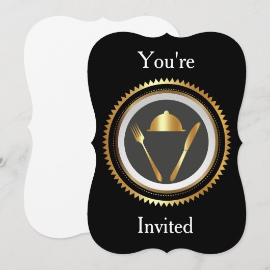 Uitnodiging Diners Blank Sjabloon (Voorkant / Achterkant)