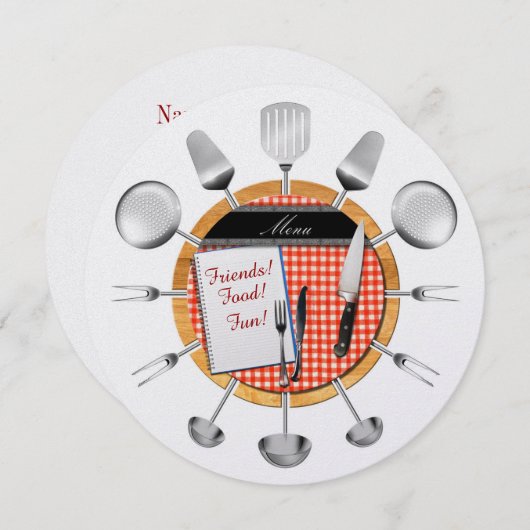 Uitnodiging Dinner Party Round - SRF (Voorkant / Achterkant)