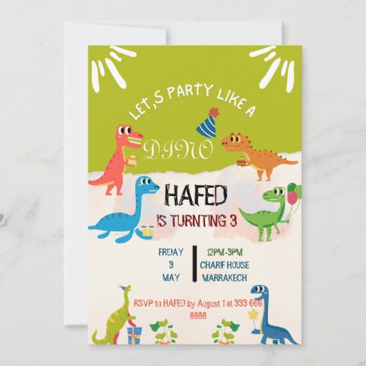 Uitnodiging Dirty 3rd-Y derde verjaardag Uitnodigi (Voorkant)