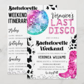 Uitnodiging Disco Cowgirl vrijgezellenfeest weeken (Voorkant / Achterkant)