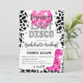 Uitnodiging Disco Cowgirl vrijgezellenfeest weeken (Staand voorkant)