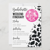 Uitnodiging Disco Cowgirl vrijgezellenfeest weeken (Achterkant)