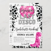 Uitnodiging Disco Cowgirl vrijgezellenfeest weeken (Voorkant / Achterkant)