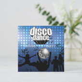 Uitnodiging Disco Dans Verjaardagsfeest Retro (Staand voorkant)