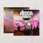 Uitnodiging Disco Dans Verjaardagsfeest Retro (Voorkant / Achterkant)