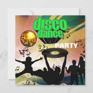 Uitnodiging Disco Dansfeest Retro