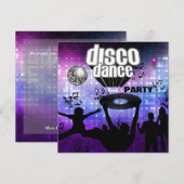 Uitnodiging Disco Dansfeest Retro (Voorkant / Achterkant)